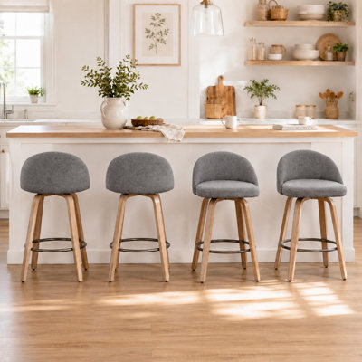 Tabourets de bar pivotants en velours Louise