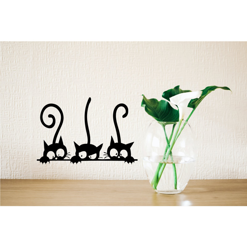 Cat Pattern Vinyl Wall Decal - Removable Peel & Stick Inspirational Quote Art for Living Room, Bedroom, Kitchen, Office - Cat Lovers Gift Idea & Themed Home Décor Sticker