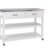 Stainless Steel Table Top White Kicthen Cart With Two Drawers