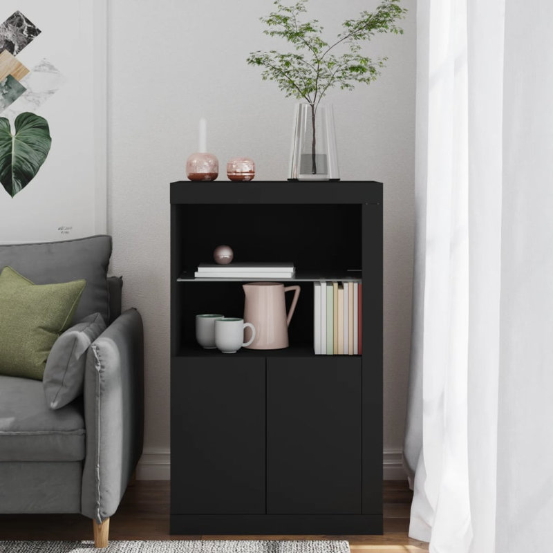 Baraa Rectangle Accent Cabinet, Black