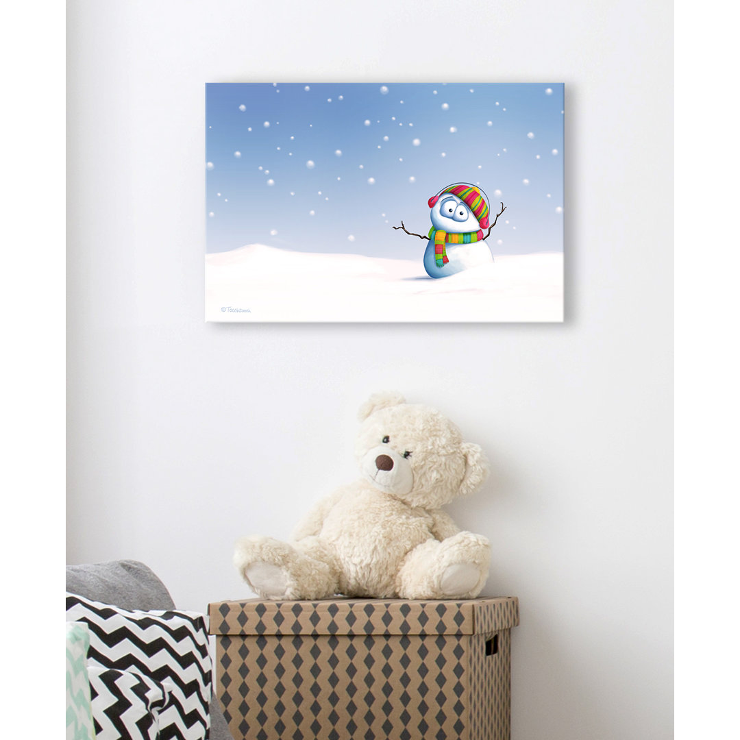 Snowman – Premium Leinwanddruck – Kunstdruck – Kinder Kollektion Von TooshToosh