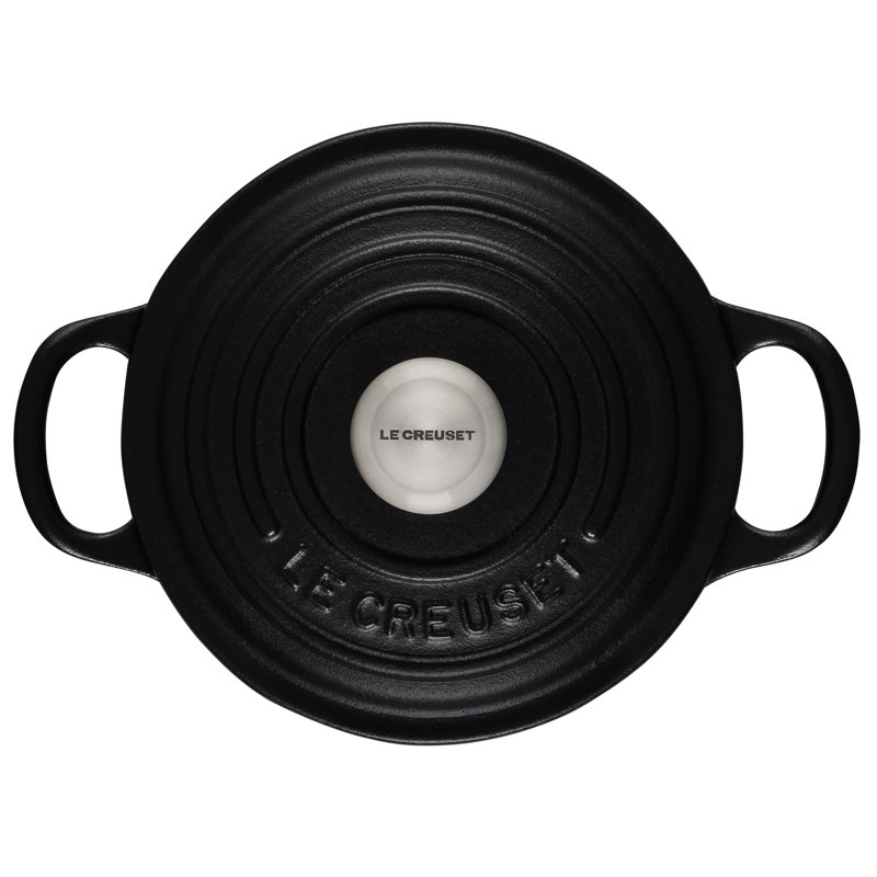 Le Creuset Signature Enameled Cast Iron Round Dutch Oven with Lid, Licorice, 6.75 quarts