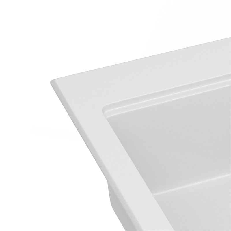 Évier de cuisine 30 po x 22 po x 10 po en granite blanc