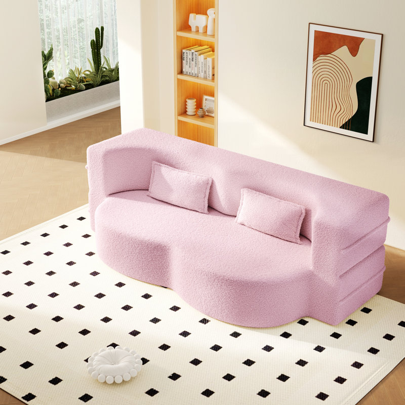 Canapé-lit moderne avec 2 coussins, canapé-lit convertible en mousse pour le salon, H 30 po x l 78 po x P 39,8 po