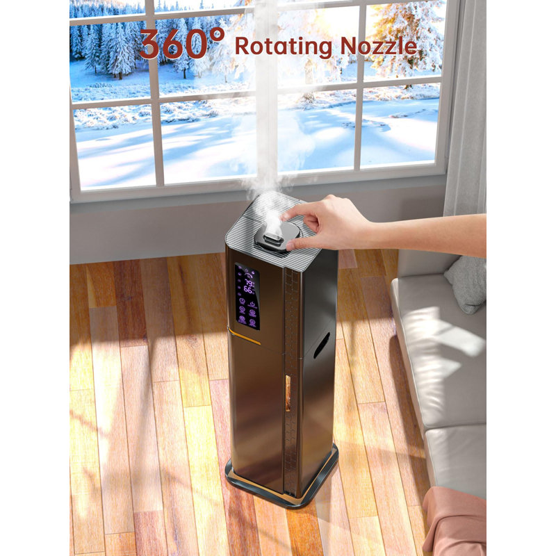 Black Dual Mist Humidifier with LED Control Panel and Remote