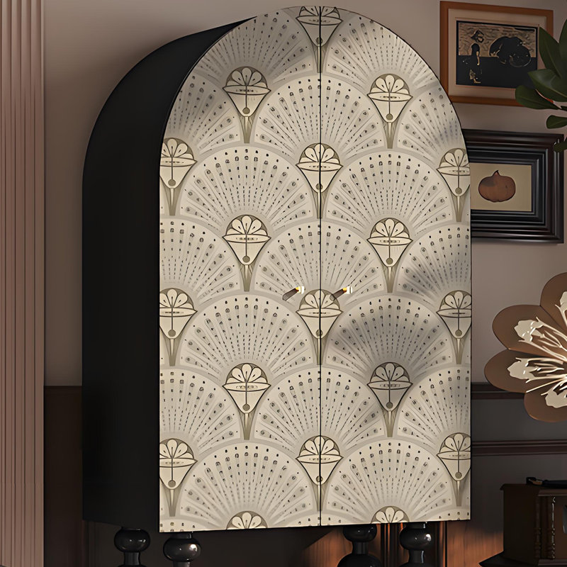 Armoire de rangement de salon en bois massif, Noir