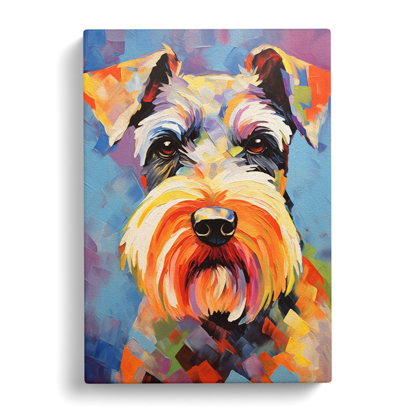 Schnauzer Abstract - Wrapped Canvas, 50cm H x 35cm W x 3cm D