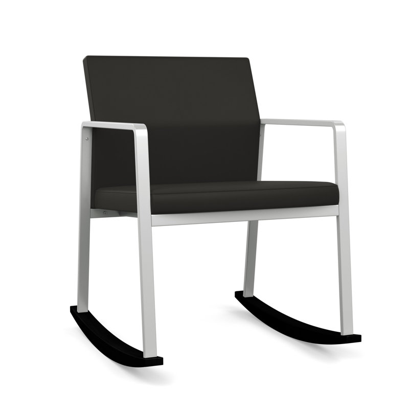 Chaise berçante Gansett, Argent, Vinyle gris anthracite Patriot Plus