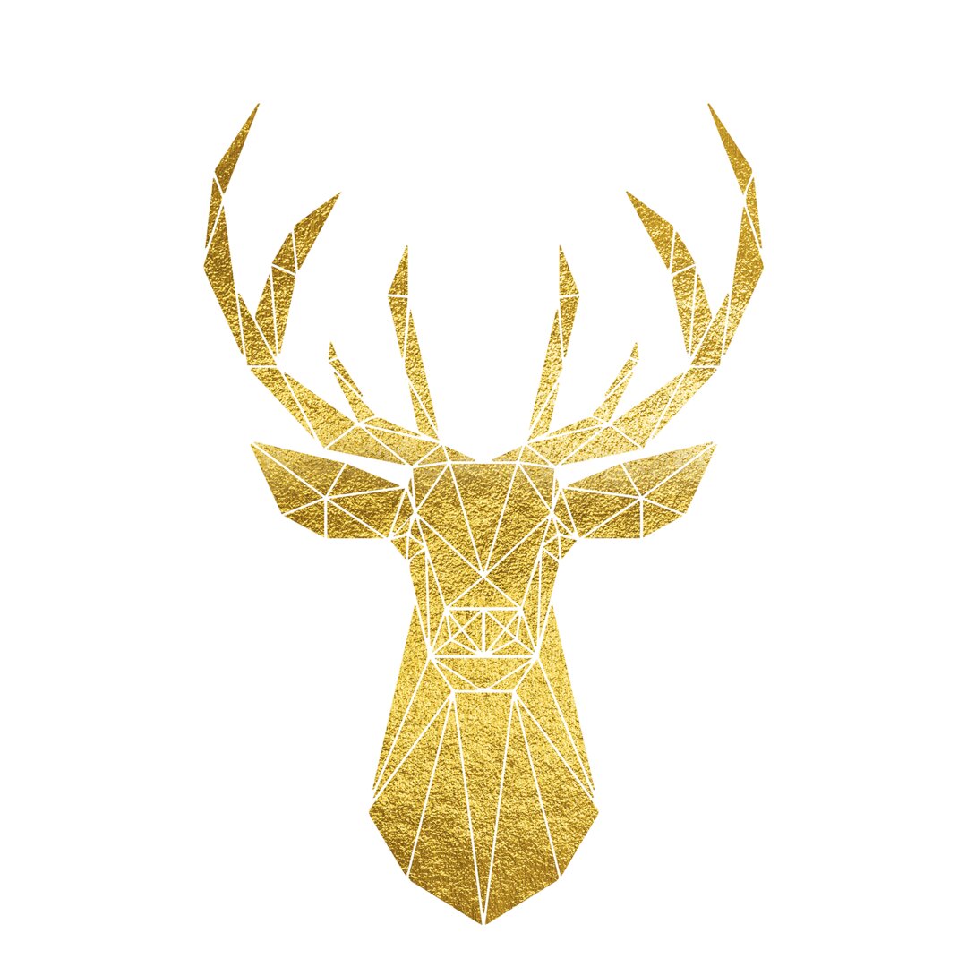 Glasbild Golden Deer