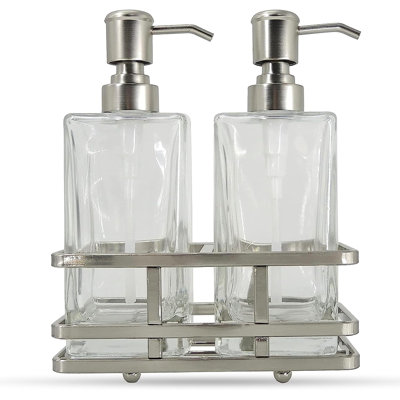 Cicilia 2- Piece Soap Dispenser Set With Metal Storage Tray