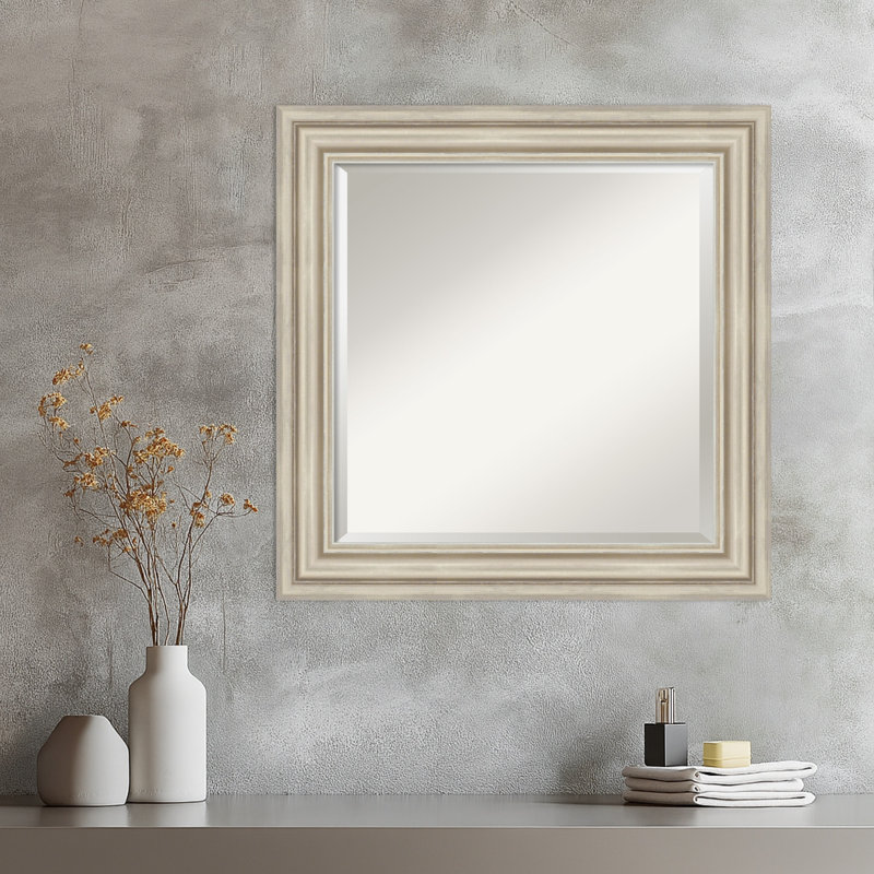 Miroir mural Sierra, 25,5 po x 25,5 po, Argent argent
