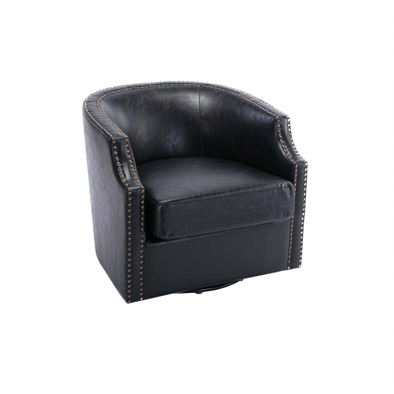 Chaise pivotante 30,5 po Pimm, Polyuréthane noir