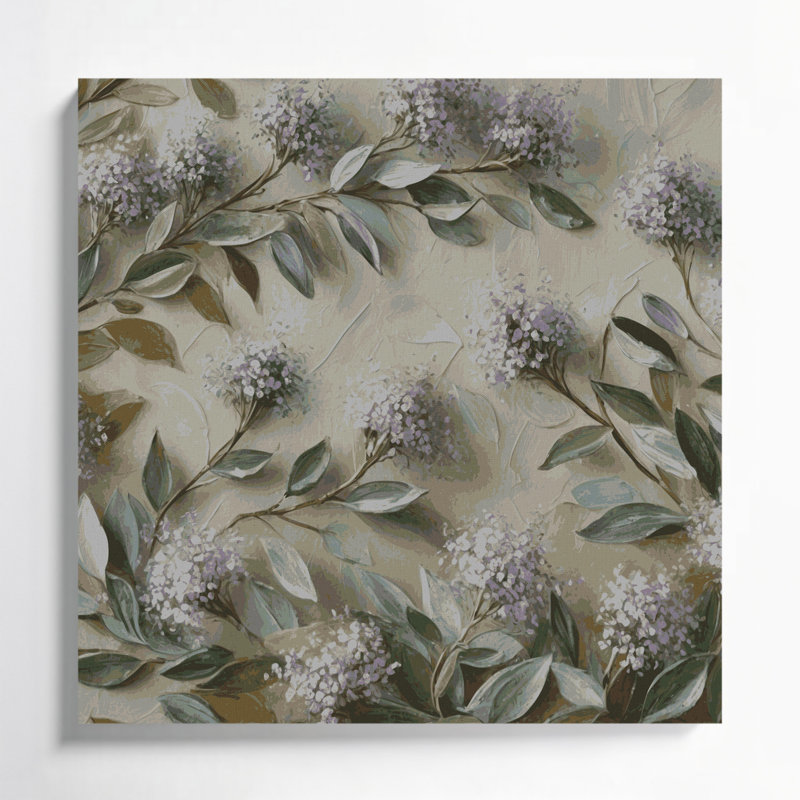 Art mural sur toile Botanical Marjolaine gris, H 12 po x l 12 po