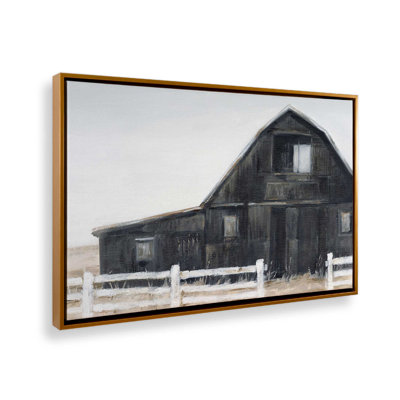 Impression sur toile patinée noir vieilli II dans un cadre doré, 24 po x 36 po