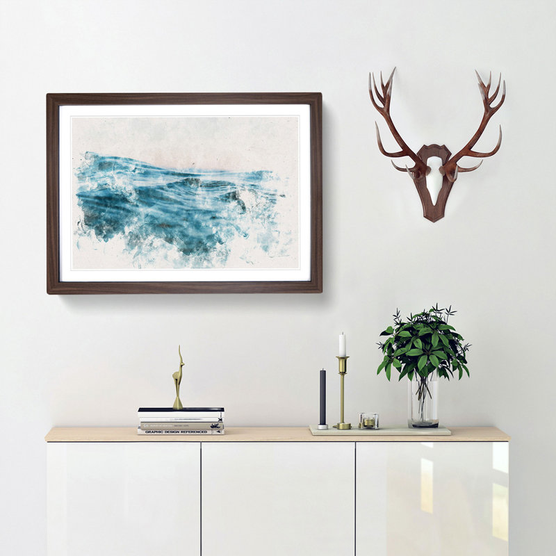 Rising Ocean - Picture Frame Painting Print, Walnut Framed, 33cm H x 45cm W x 2cm D