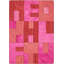 Tapis de la zone en laine rouge/rose 4 pi 6 po x 6 pi en laine one-of-kind à la main noué la new age Mirfield