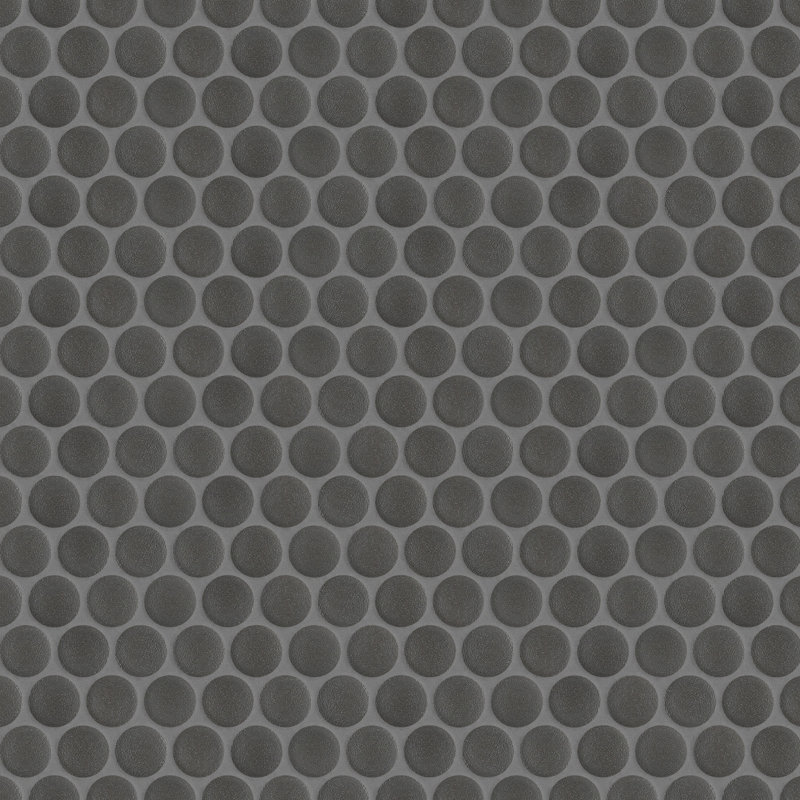 Gotham 1" X 1" Porcelain Penny Round Wall & Floor Tile, Black