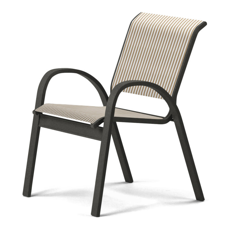 Chaise de patio empilable Hiraku, Brun clair, Graphite texturé