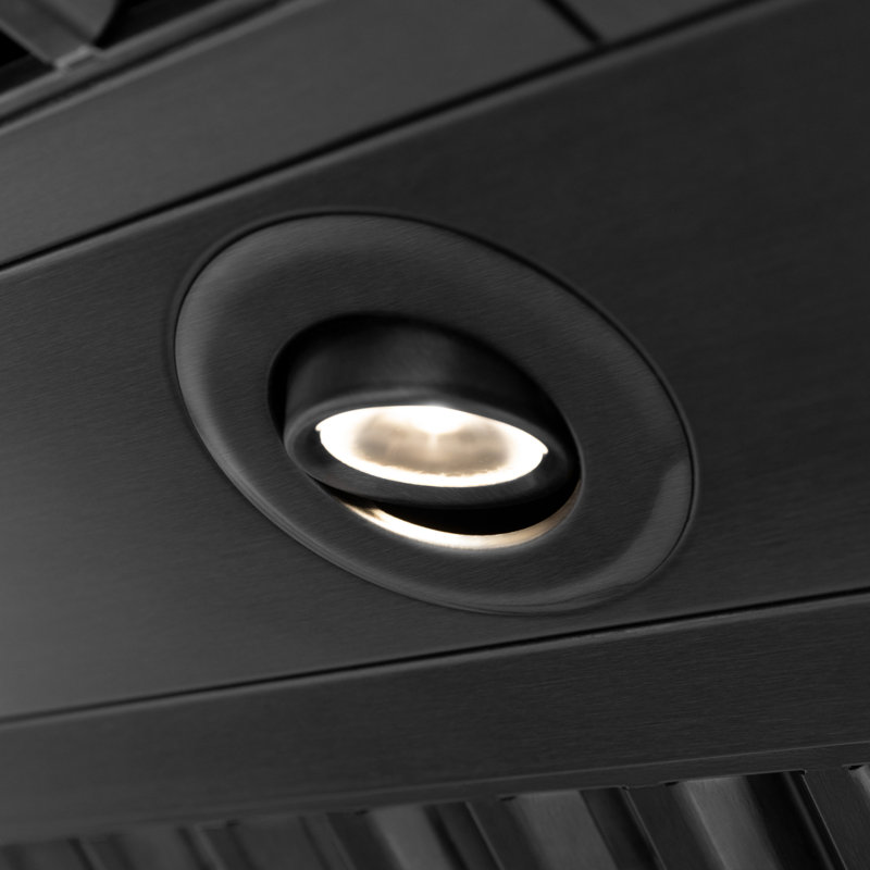 Black Studio 36" 700 CFM Convertible Wall Mount Range Hood in Black