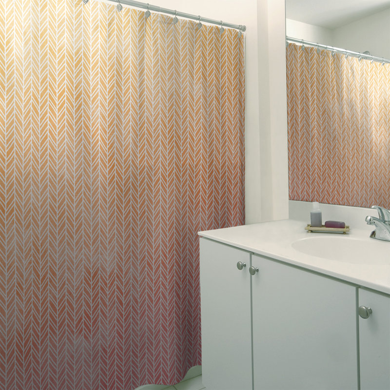 Rideau de douche Herringbone, Rose / Jaune