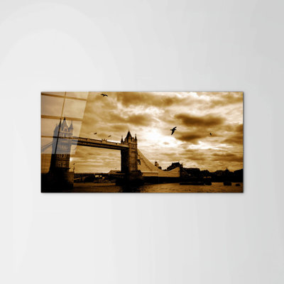 London Tower Bridge by Art Studio 50cm H x 100cm W High Quality Print on Frameless Panel, Lightweight, Ready to Hang