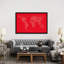 «Font World Map» par Michael Tompsett, impression sur toile tendue en rouge-996772353-1068637881-1068637882