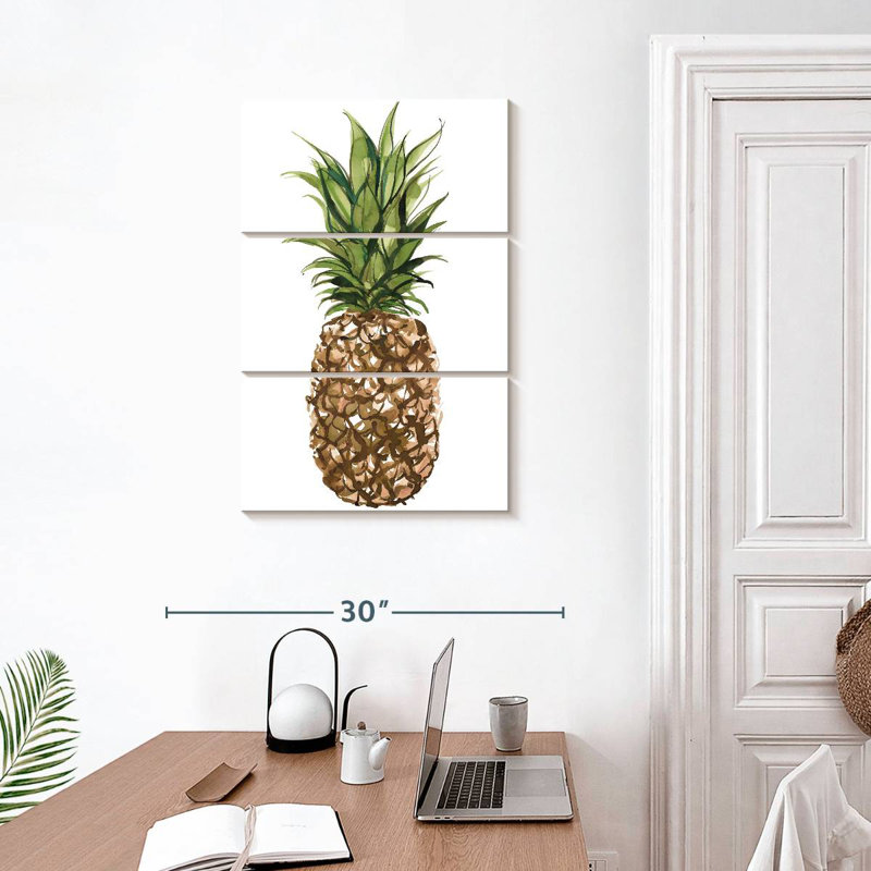 Yarlin, ananas, aquarelle, H 32 po x l 20 po