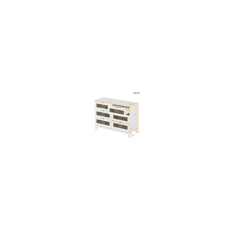 Commode de rangement Kaina Rustic Farmhouse, Blanc