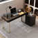 Mathian Swivel Computer Desk,Home office Desk,L-Shaped Executive Desk,Power Outlet, Glass Top