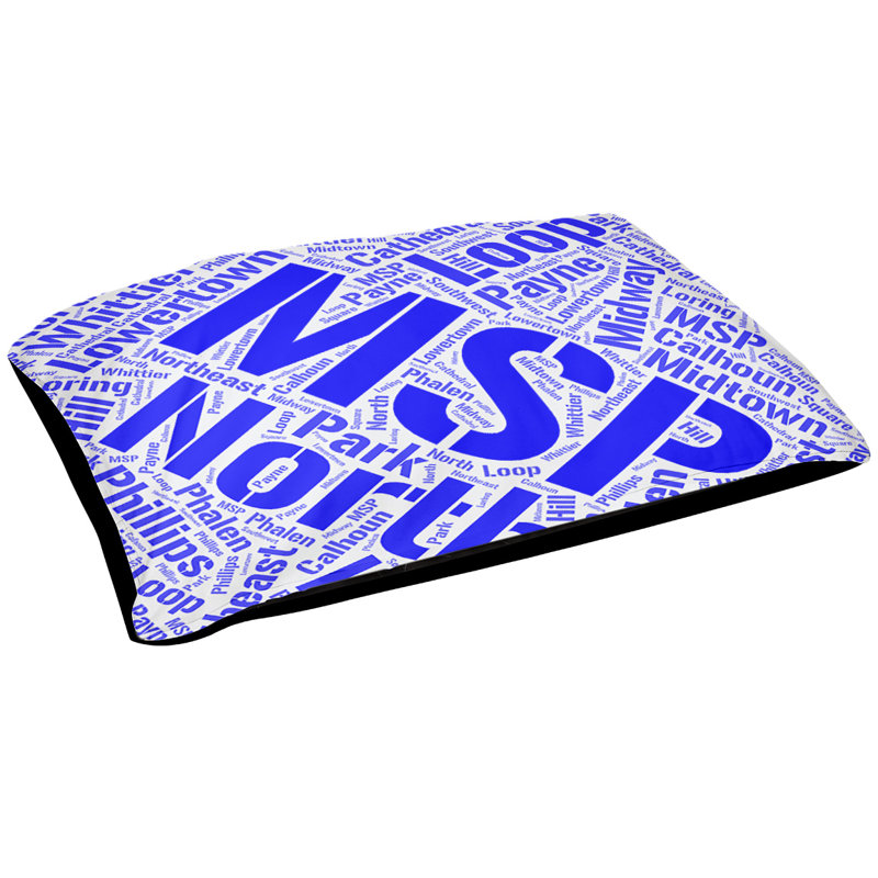 Oreiller rectangulaire designer, Moyen L 40 po x l 30 po, bleu, Minneapolis – Saint Paul