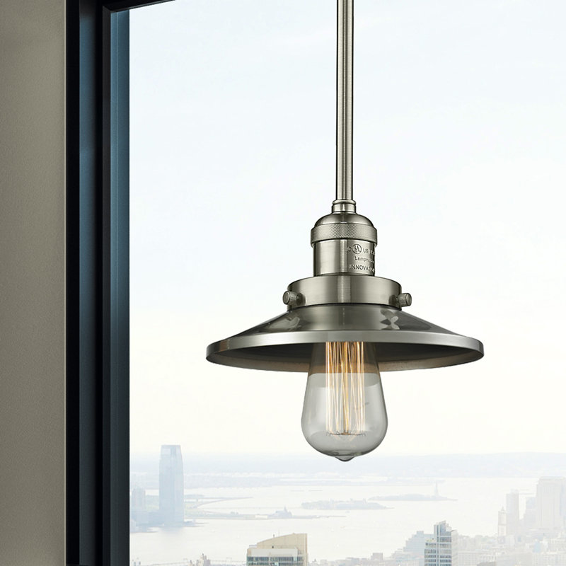 Luminaire suspendu conique à 1 lumière Gault, Nickel satiné brossé