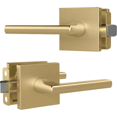 Poignées de porte de passage réversibles avec rosette carrée Mega Handles | Poignée intérieure moderne pour chambre à coucher, salle de bain, couloir | Convient aux portes standard