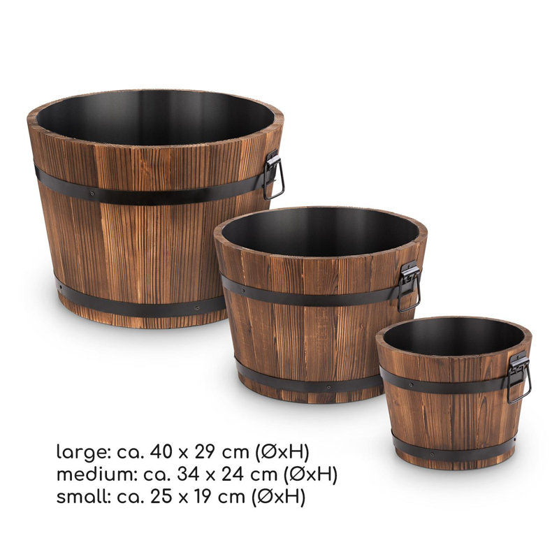 Wood Barrel Planter