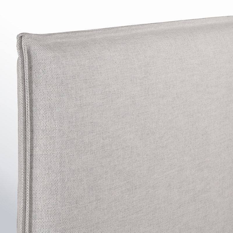 Timothy Upholstered Low Profile Platform Bed, King, Light Gray Basketweave, 45.5