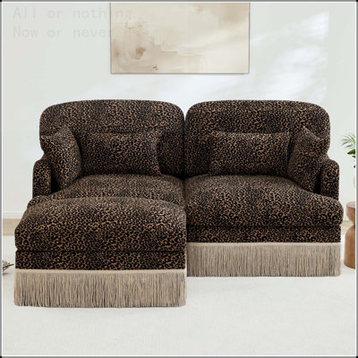 Canapé modulaire en chenille à imprimé léopard