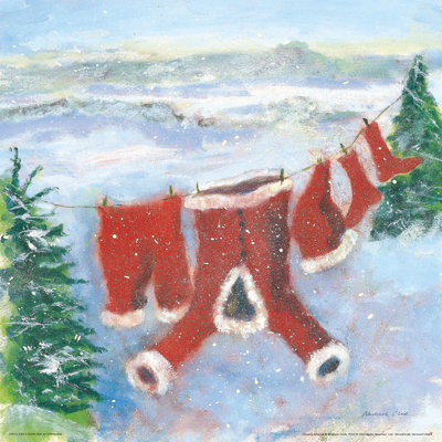 Santa Suit On Clothesline by Michael Clark - Wrapped Canvas Art Prints
