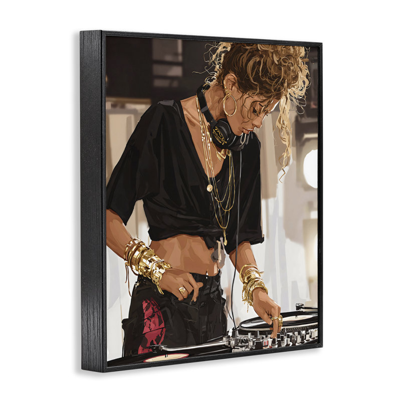 «Speaking Through Music», dessin de giclée par Franklyn Gregory, 20 x 16, Midnight Black Giclee Framed