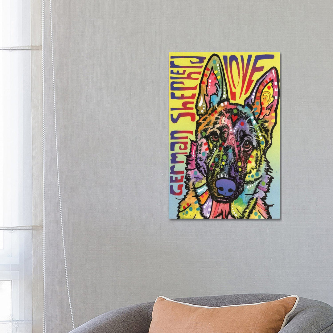 Deutscher Schäferhund Liebe von Dean Russo - Galerie-verpackte Leinwand Giclée auf Leinwand