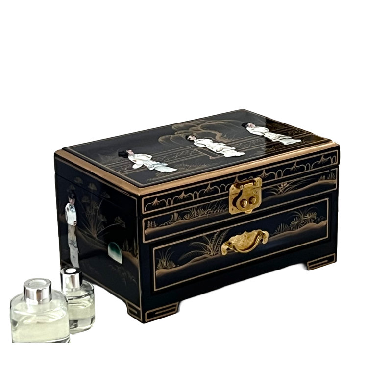 Oriental Chinese Mother of Pearl Jewellery Box