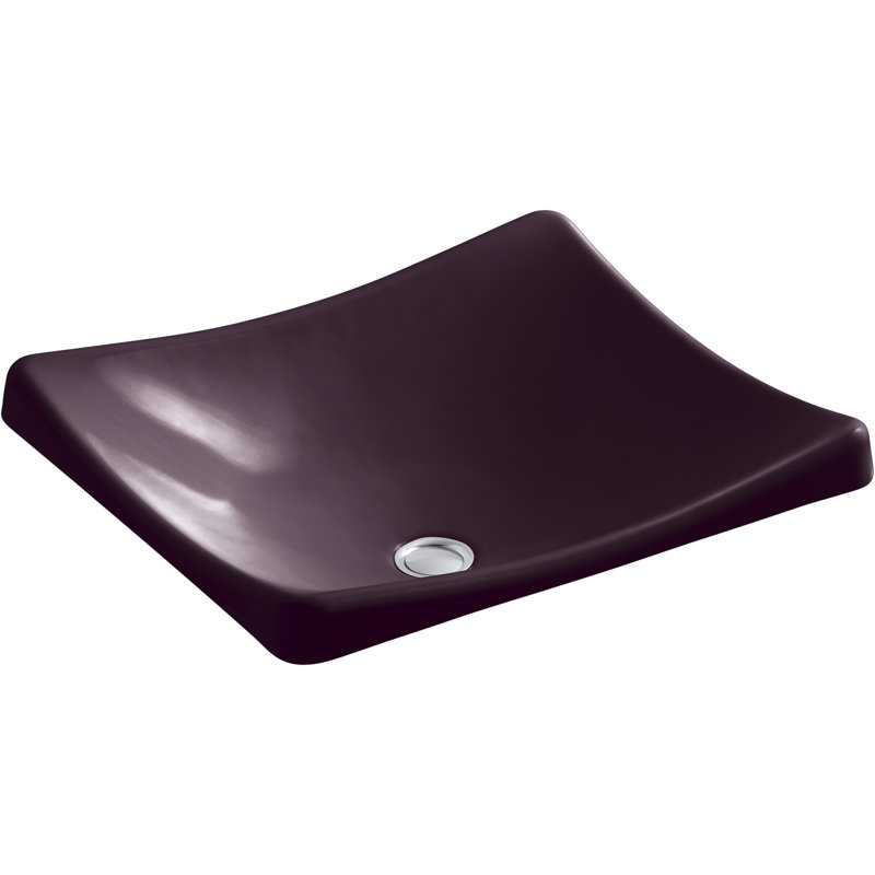 DemiLav Metal Specialty Vessel Bathroom Sink, Prune noire