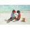 «Little Girls at the Beach», art sur toile de salon bleu