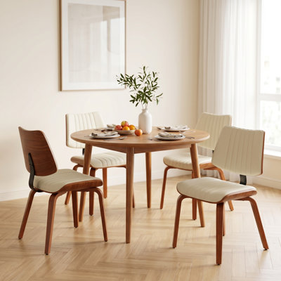 Chaises de salle à manger Mid-Century modernes en similicuir avec structure en bois cintré noyer, chaise polyvalente pour la cuisine, la salle à manger, le salon et le bureau personnel