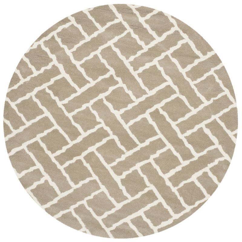 Tapis en laine touffeté à la main Teresita, Rond 5 pi