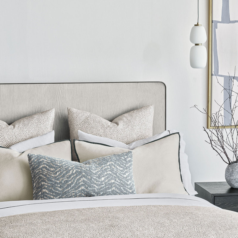 Taie décorative en coton de couleur unie Sigrid, Standard