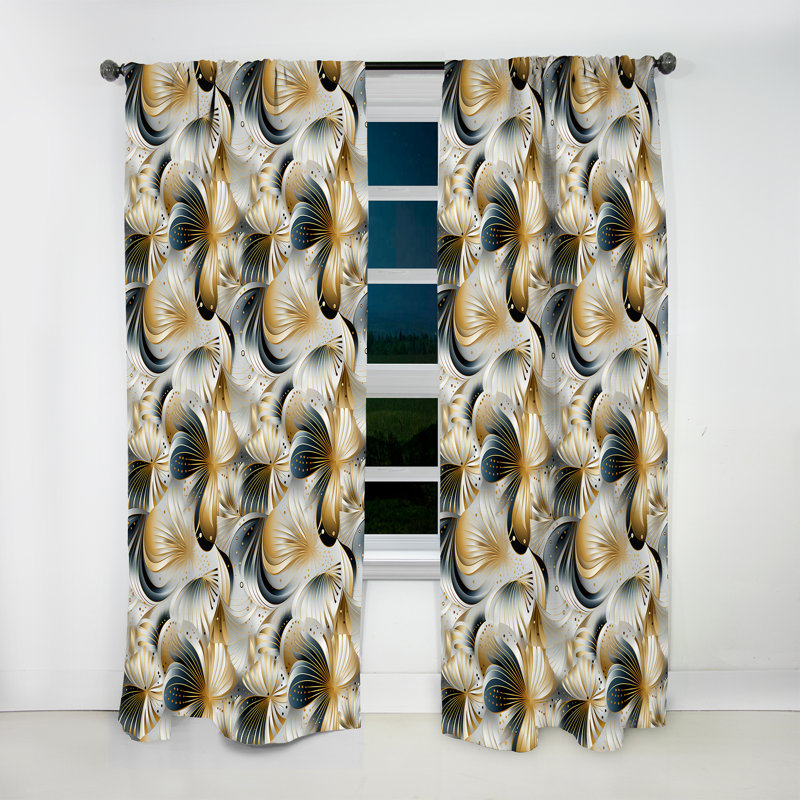 Popart Geometric Glam - Glam Velvet Curtain - Room Darkening - 1 panel, 52" W x 120" L