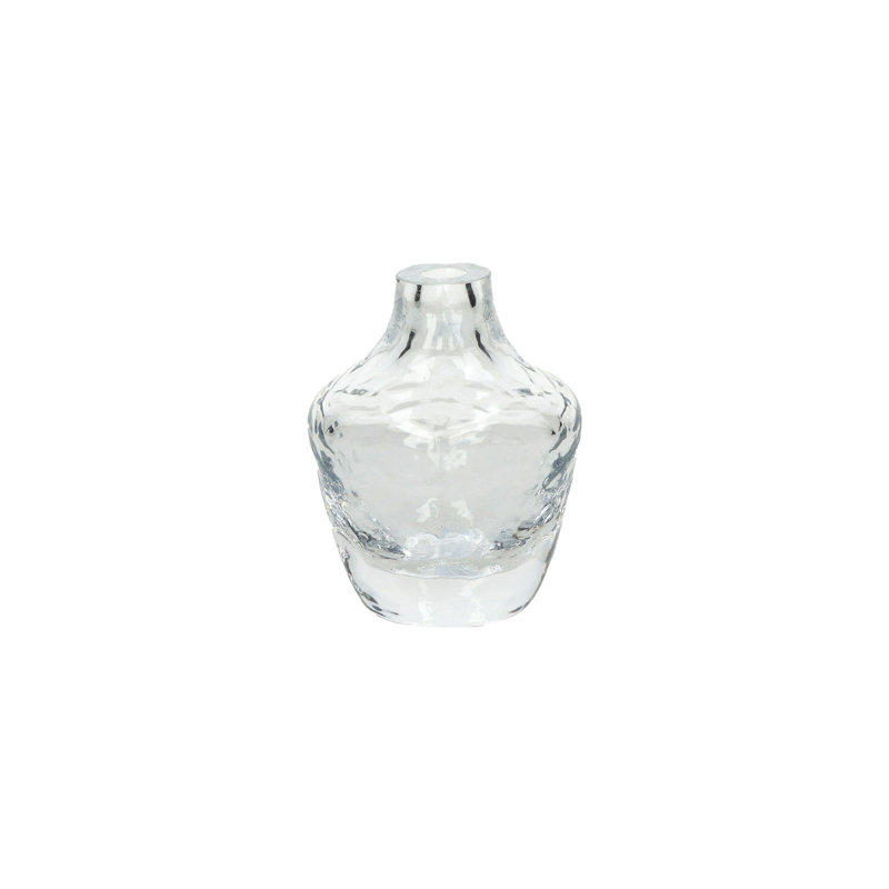 Vase en verre transparent 3,9 po Alexes Prisma, 5.02" H x 3.93" W x 3.93" D, Clear