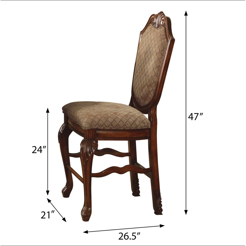 Tabourets à hauteur de comptoir beige et cerise (ensemble de 2)