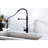 Matte Black Kitchen Faucet With Pull Down Spray, Spring High Arc, Rust & Corrosion , Stainless Steel 304, 23.62" Overall Height, 1.8Gpm Flow Rate , Single Handle Arc Design, Scratch Finish, 304-1308442813