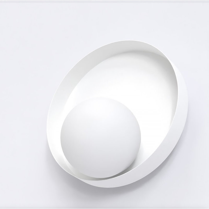 Steel Flush Mounted Sconce, White