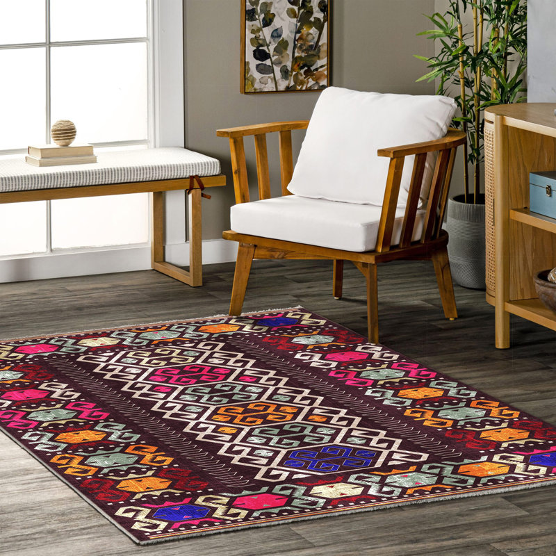 Tapis rectangulaire rectangulaire avec envers antidérapant, Tapis de couloir 2 pi 8 po x 6 pi 7 po